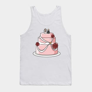 Wedding cake cartoon illustration Tank Top